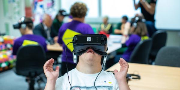 Someone using VR equipment