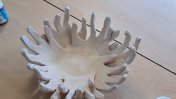 Bird bath made of moulds taken of Can Doers hands