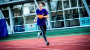 Olivia Breen running on a race track