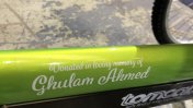 Ghulam Ahmed inscription on bike